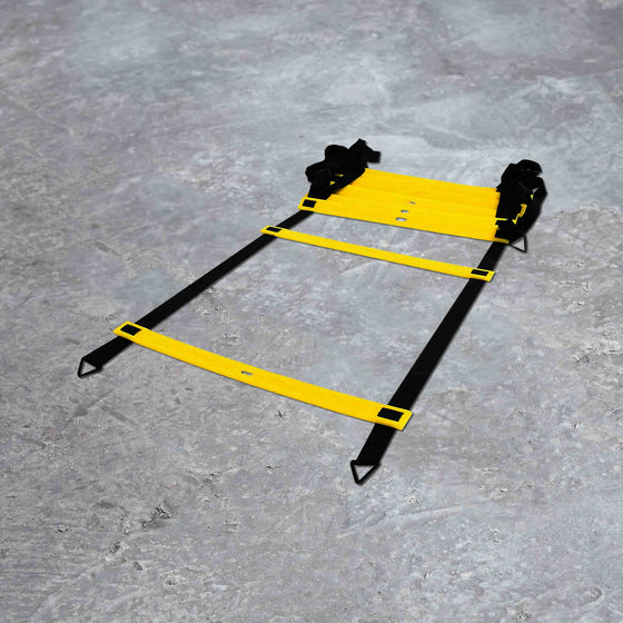 A 4 meter retractable and carry on ladder for footwork, speed, and agility training.